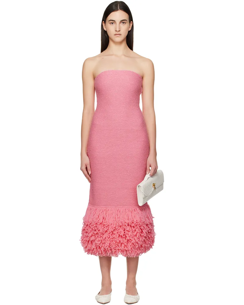 Gabriela Hearst Pink Corus Midi Dress Rsa