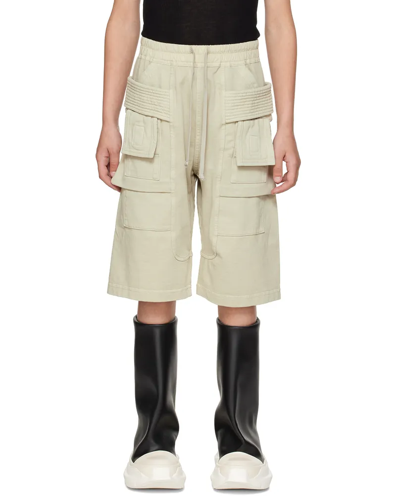 Rick Owens Kids Beige Pods Shorts Pearl