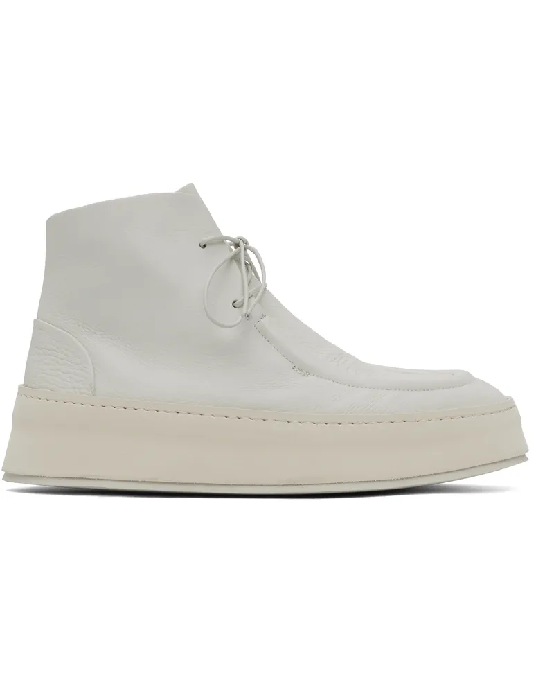Marsèll SSENSE Exclusive White Cassapana Ankle Boots Mist
