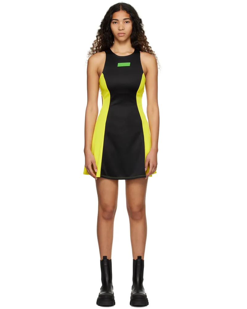 Ganni Black & Yellow Tennis Dress Black