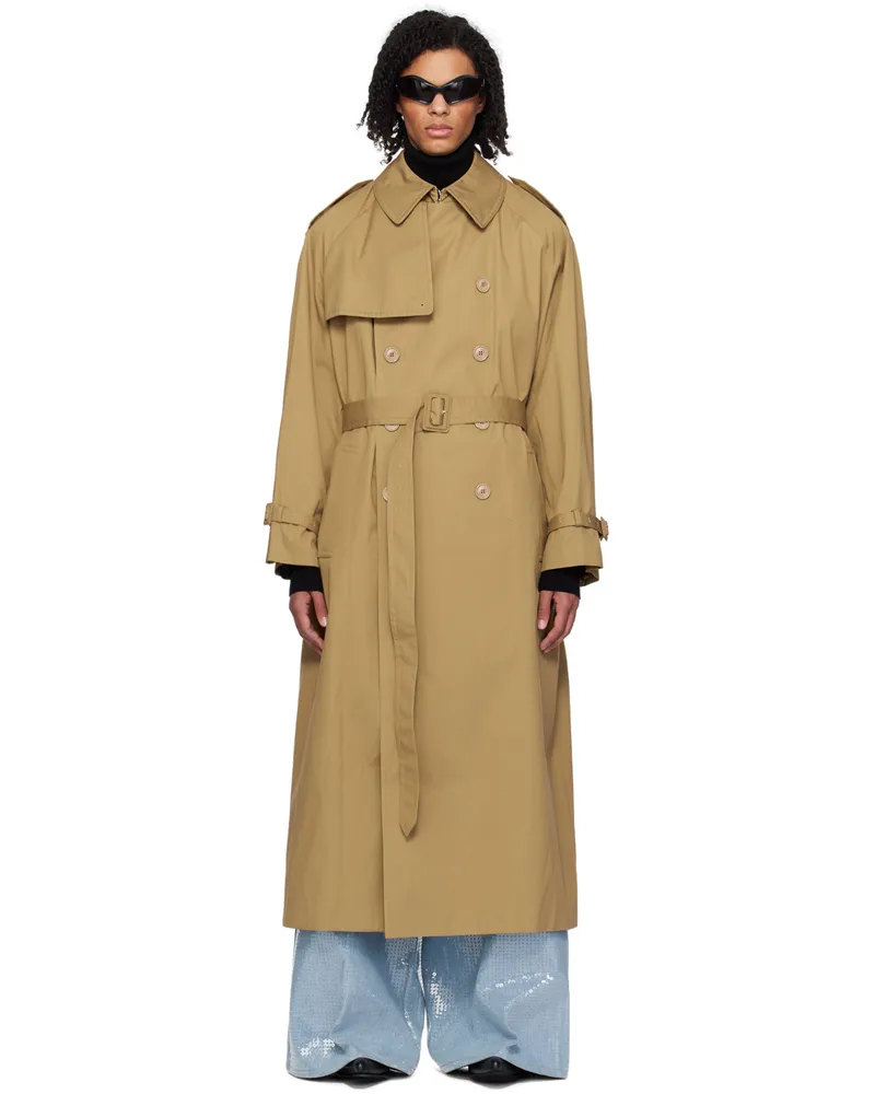 VETEMENTS Tan Oversized Trench Coat Beige