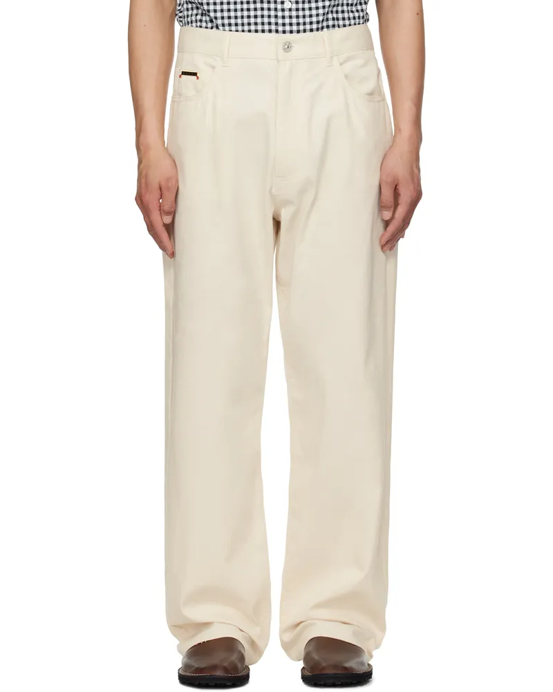Marni Off-White Wide-Leg Denim Jeans 00w08