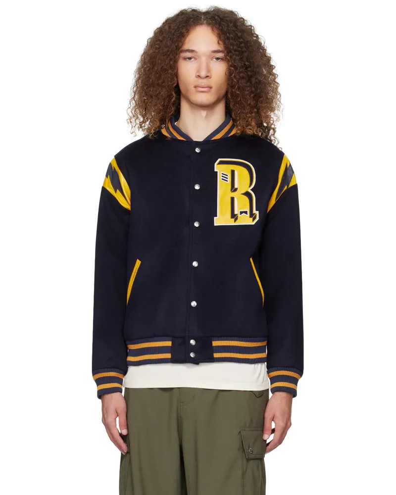 RHUDE Navy 'American Spirit' Bomber Jacket Navy