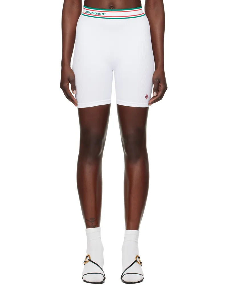 Casablanca Paris White Seamless Sport Shorts White