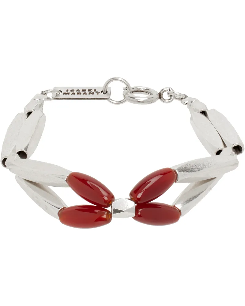 Isabel Marant Silver Sahale Bracelet Orange