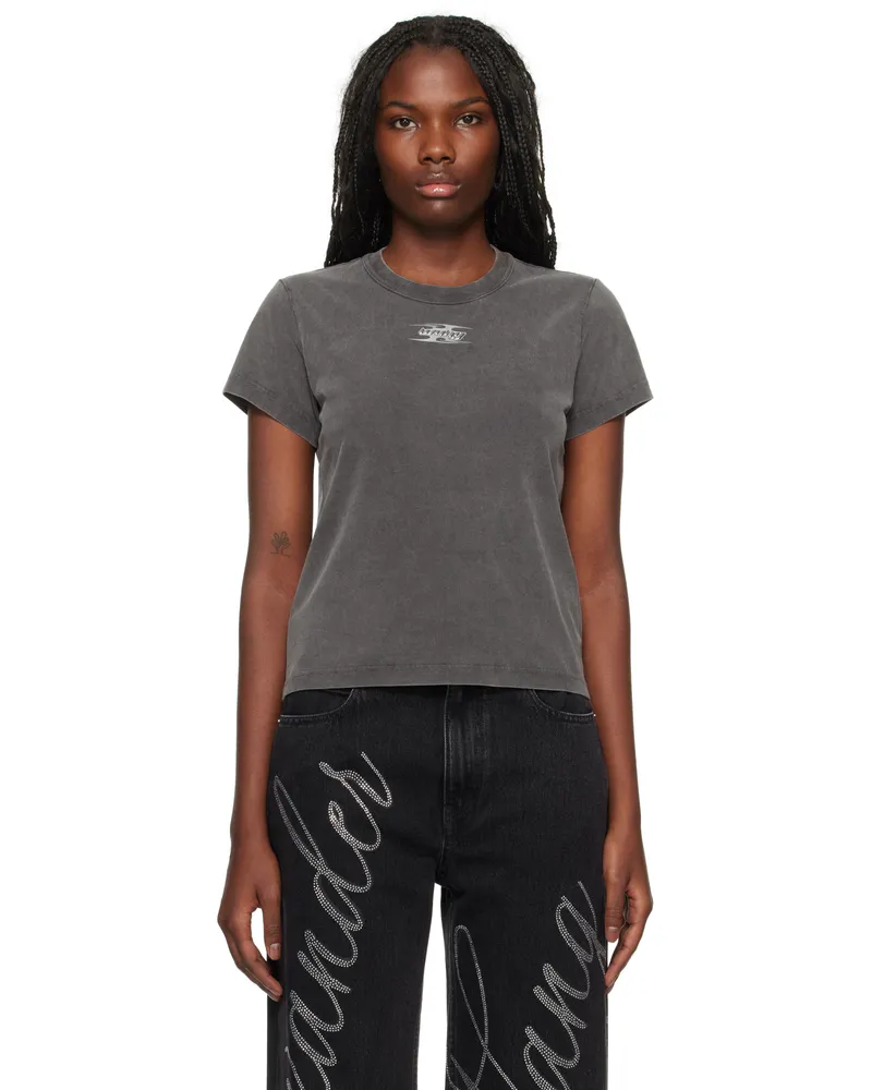 Alexander Wang Gray Blade Logo-Embossed T-shirt 208a