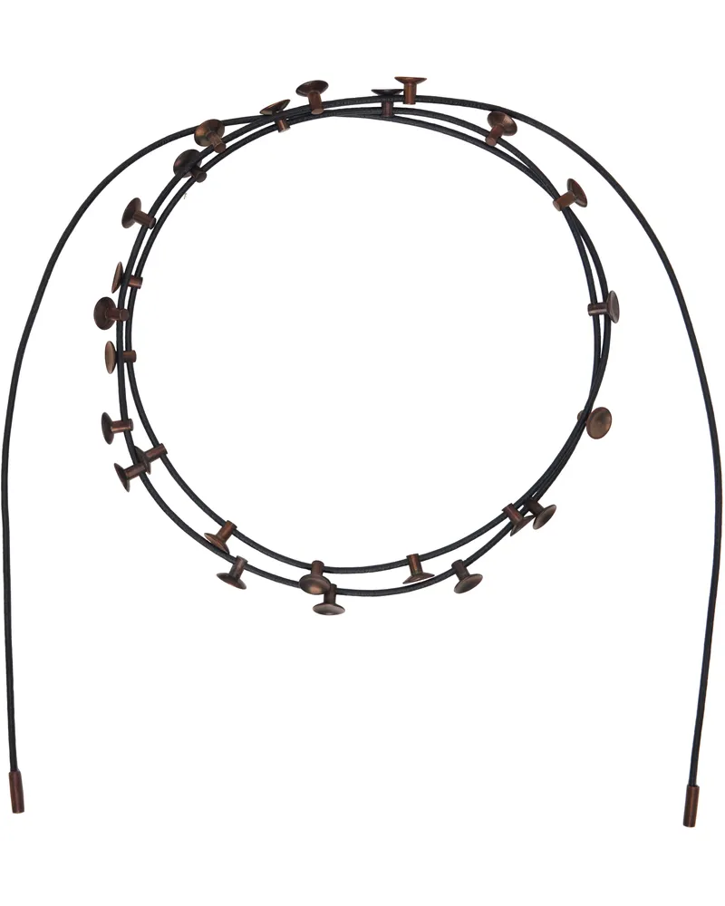 Hugo Kreit Black & Bronze Stud Lacet Necklace Antique