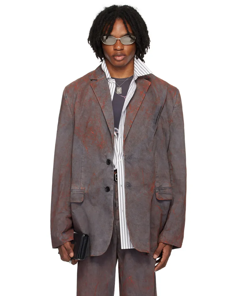 Y/PROJECT Gray Pinched Blazer Dark