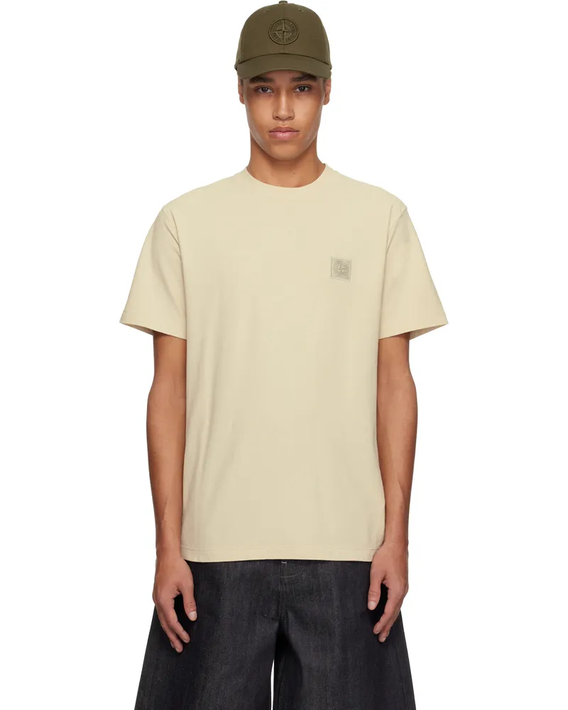 Stone Island Beige Crepe Cotton Jersey Ghost T-shirt V0090