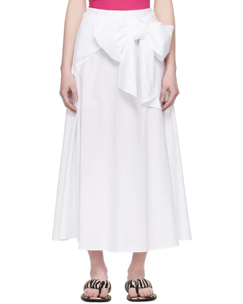 MSGM White Bow Maxi Skirt 01