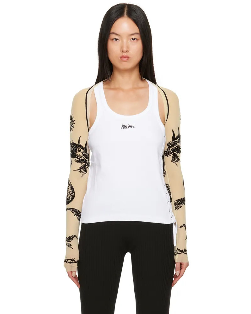Jean Paul Gaultier Off-White 'Safe Sex' Cardigan 63