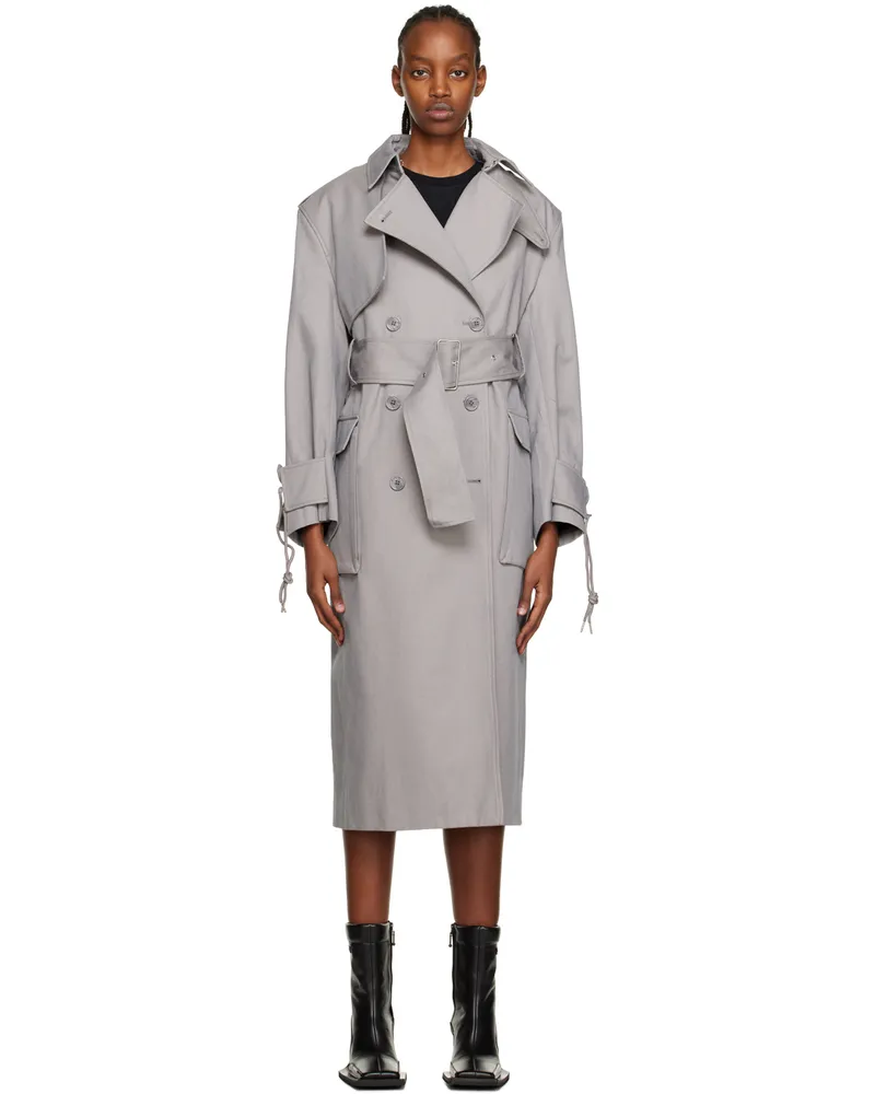 Han Kjøbenhavn Gray Oversized Trench Coat Grey