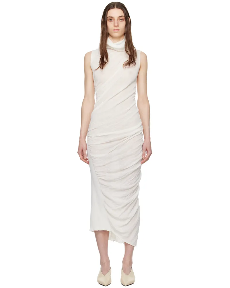Issey Miyake Off-White Twisted Maxi Dress 02