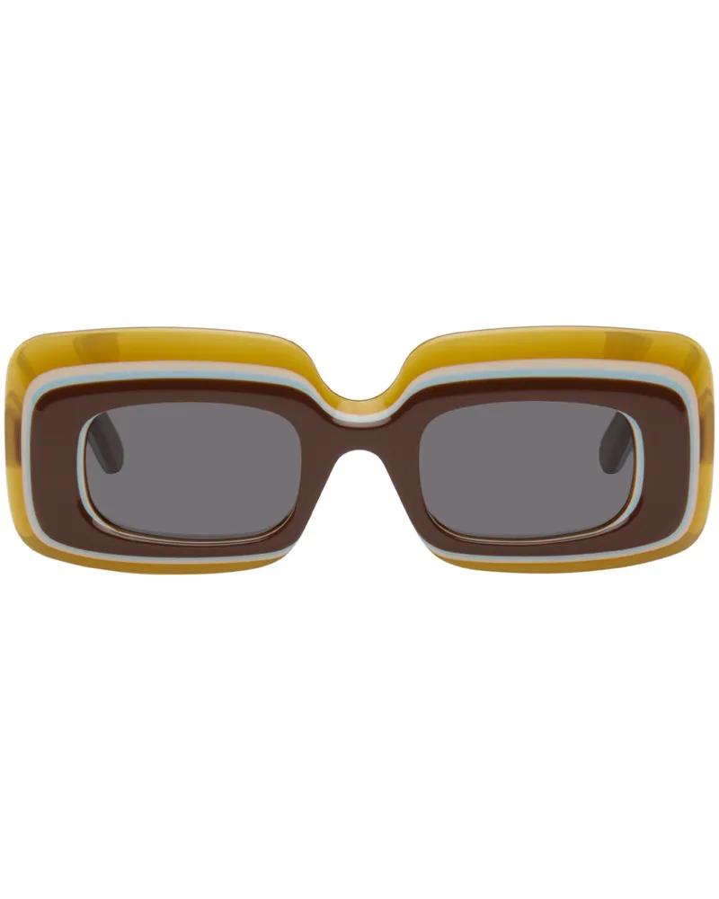 Loewe Brown Paula's Ibiza Multilayer Rectangular Sunglasses Light