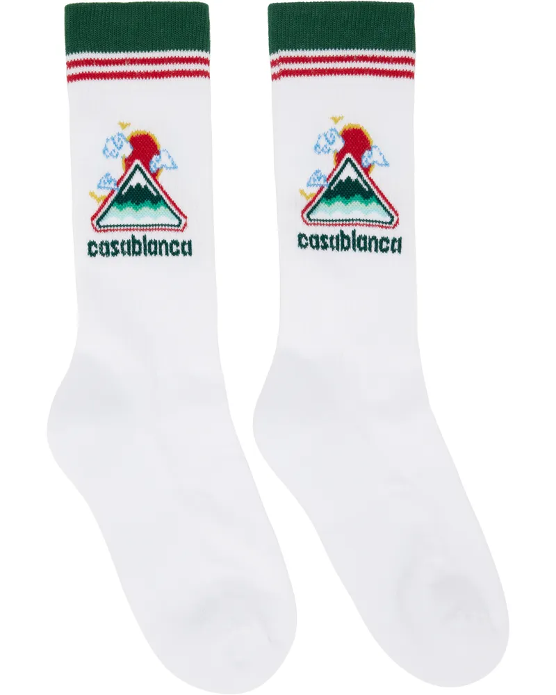 Casablanca Paris White Montagne Ondulee Socks Montagne