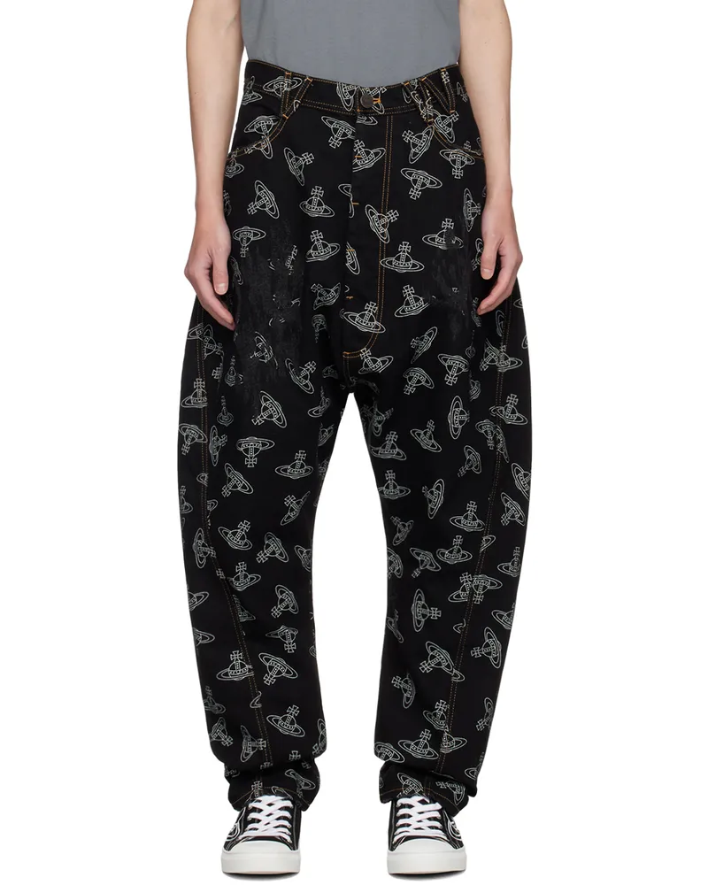 Vivienne Westwood Black Twisted Seam Jeans Aw24-black
