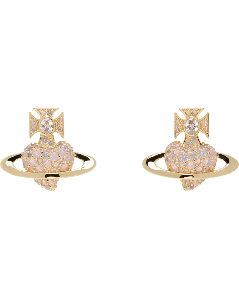 Vivienne Westwood Gold & Pink Agnatha Earrings R784