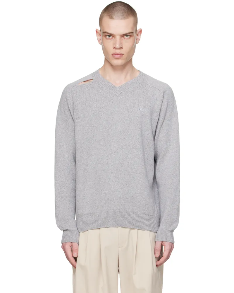 Commission Gray Cutout Sweater Heather