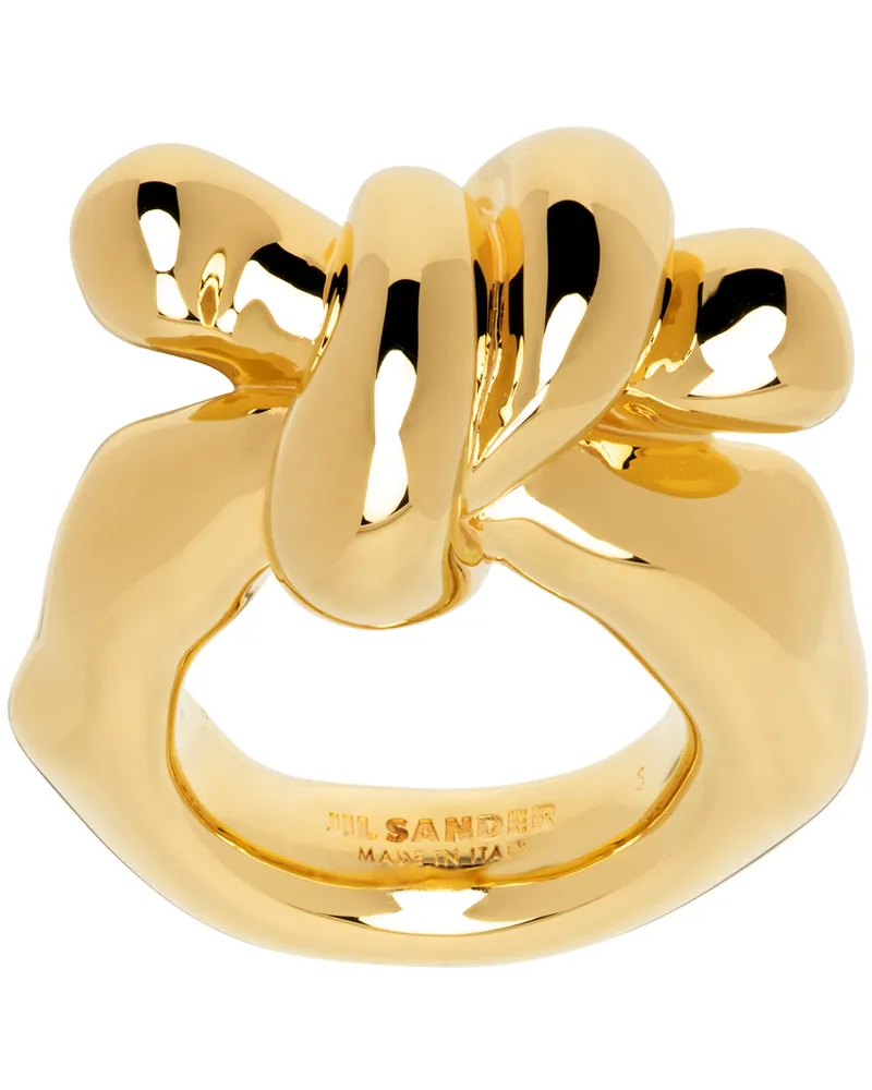 Jil Sander Gold Twist Ring Gold