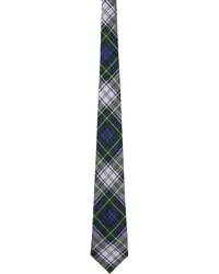 Comme des Garçons Navy & Green Tartan Check Tie Navy