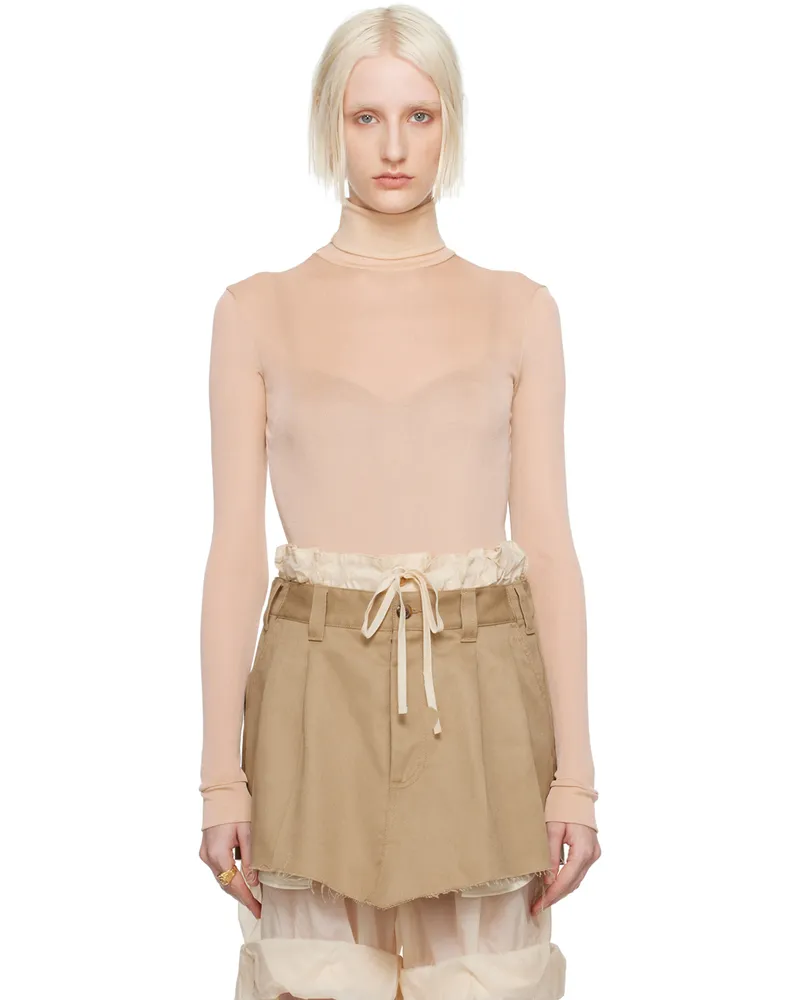 Maison Margiela Beige High-Neck Bodysuit 220