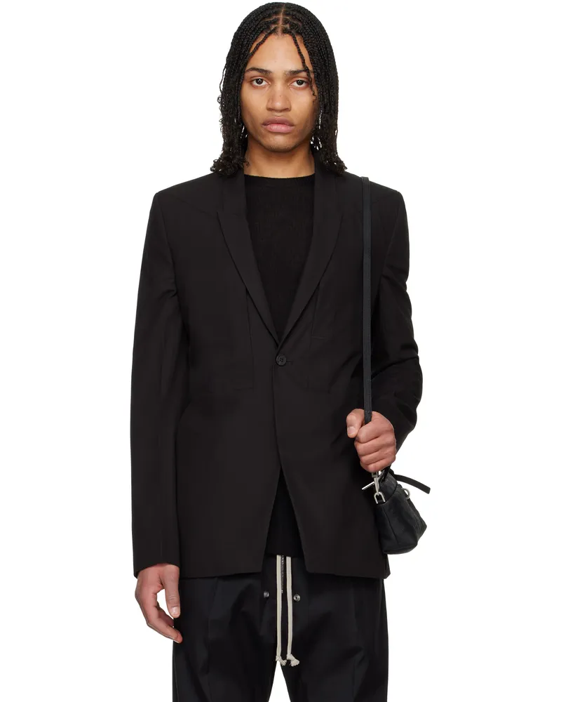 Rick Owens Black Hollywood Fogpocket Soft Soft Blazer 09