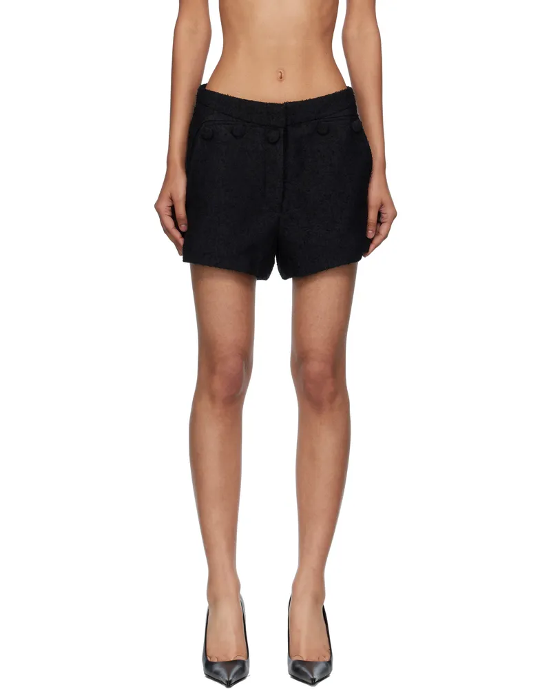 pushBUTTON Black Button Point Shorts 313w