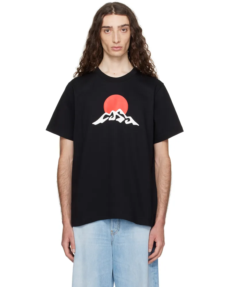 Casablanca Paris Black Montagne Snow Print T-shirt Casablanca
