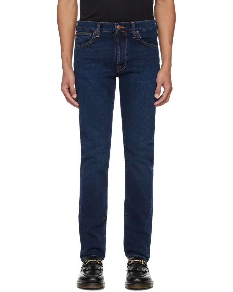 Nudie Jeans Navy Lean Dean Jeans New