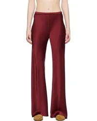 Silk Laundry Red Bias-Cut Lounge Pants Garnet