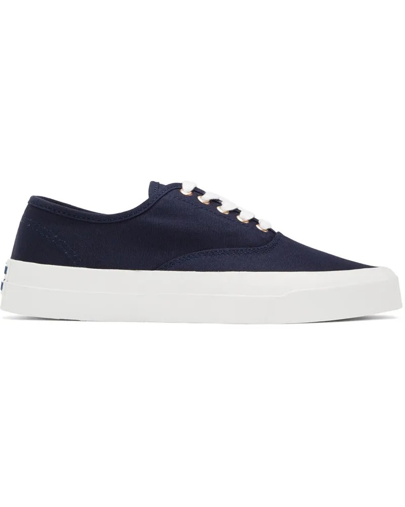 Kitsuné Navy Canvas Laced Sneakers Navy