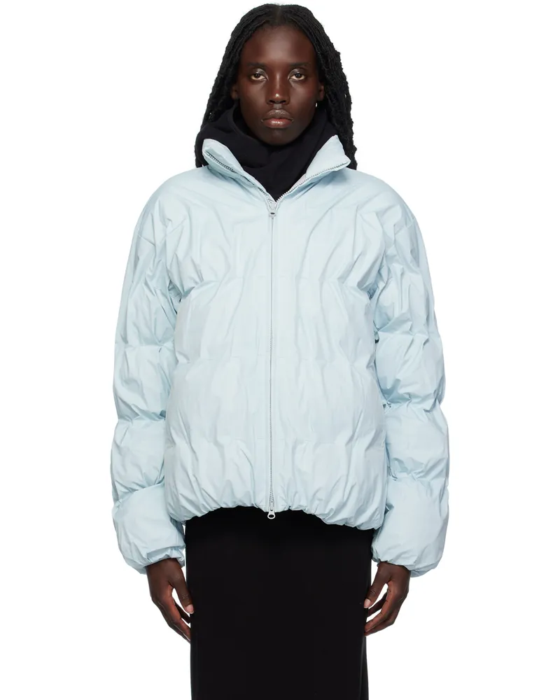 Post Archive Faction SSENSE Exclusive Blue 4.0+ Right Down Jacket Ice