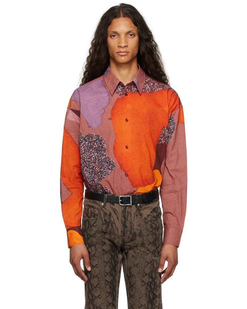 Paul Smith Orange & Purple Oversized Shirt Purples