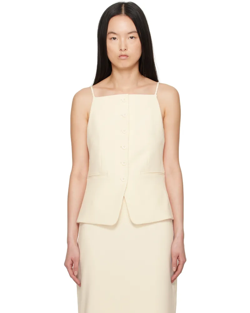 STAUD Off-White Una Tank Top Ecr