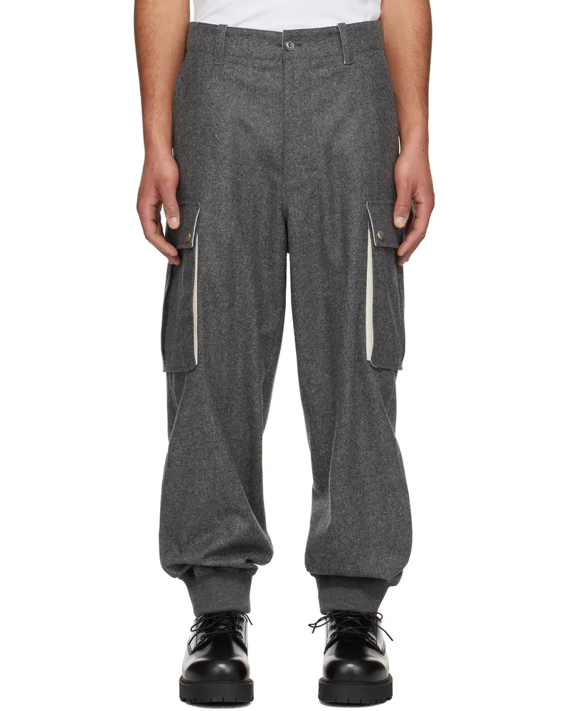 Givenchy Gray Wool Cargo Pants 030-medium