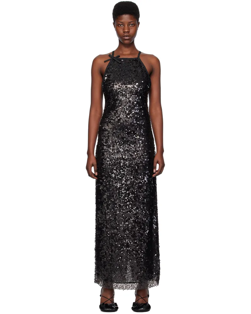MSGM Black Sequin Maxi Dress 99