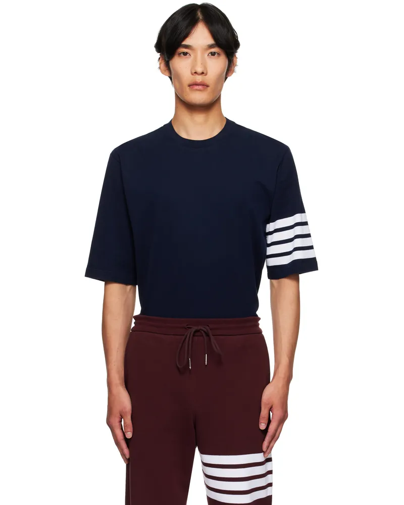 Thom Browne Navy Jersey 4-Bar T-shirt Navy415