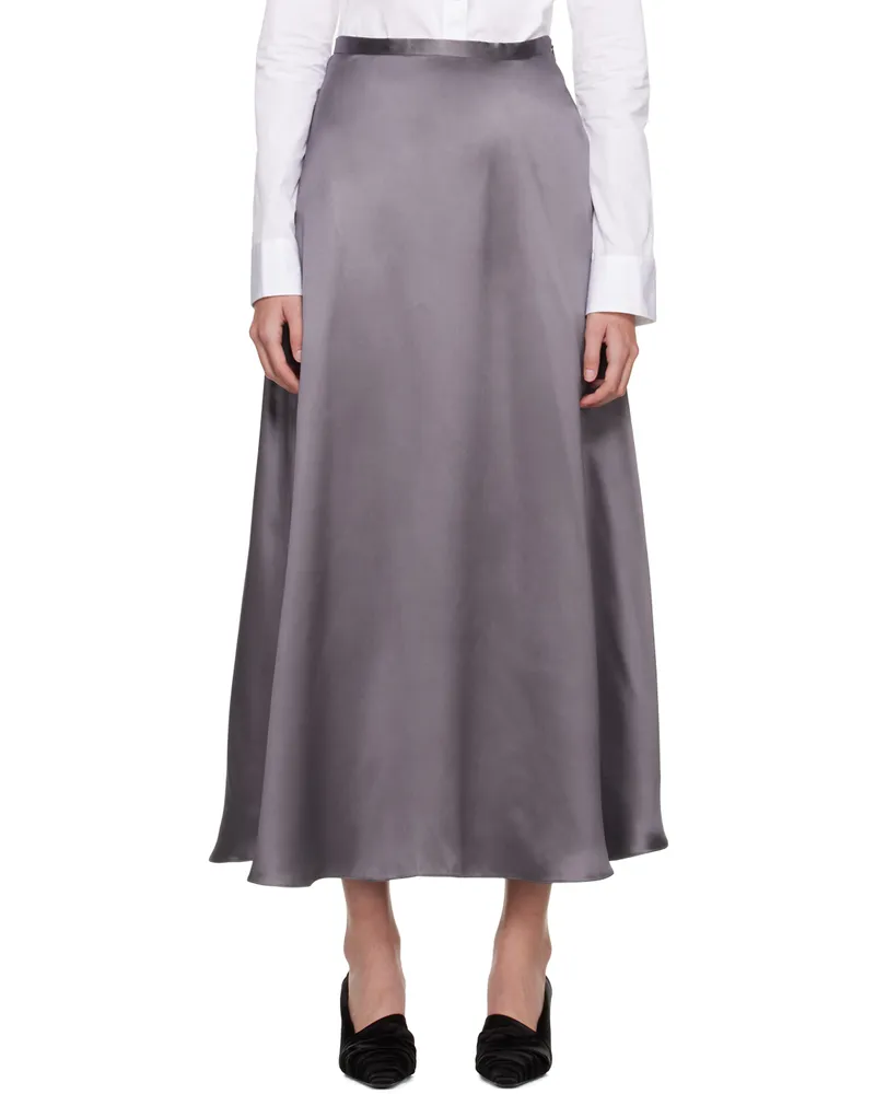 BITE Studios Gray Fluid Midi Skirt Dark