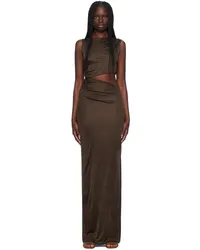 ATLEIN Brown Cutout Maxi Dress Cob