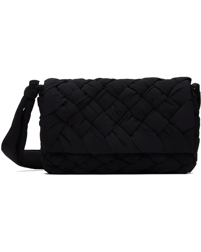 Bottega Veneta Black Small Rumple Messenger Bag 8803