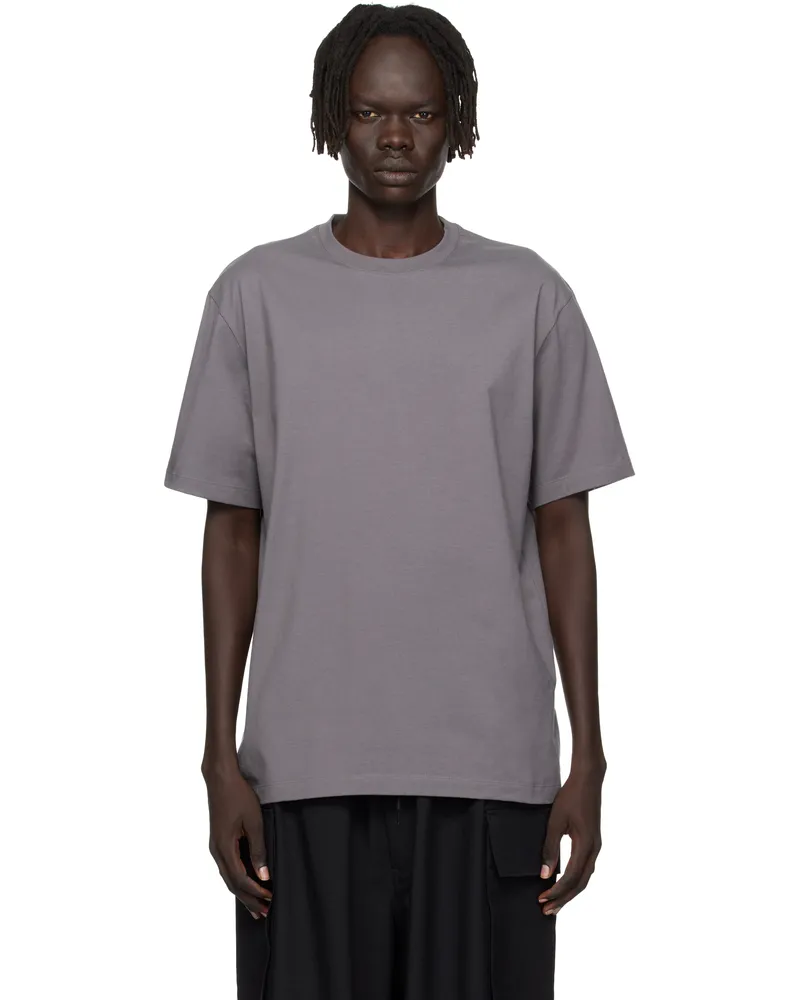 Y-3 Gray Graphic Short Sleeve T-shirt Granit