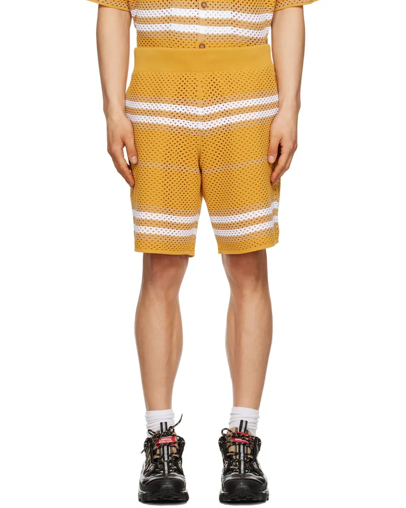 Burberry Yellow Striped Shorts Marigold