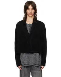 Greg Lauren Black Knit Wool GL1 Cardigan Black