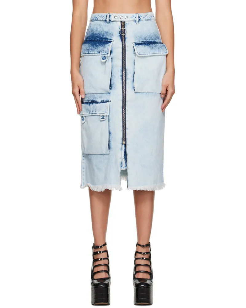 Marques ' Almeida Blue Multipocket Midi Skirt Acid