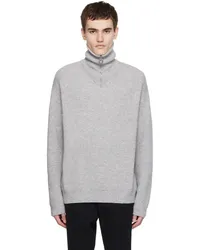 SOLID HOMME Gray Half-Zip Sweater 348g