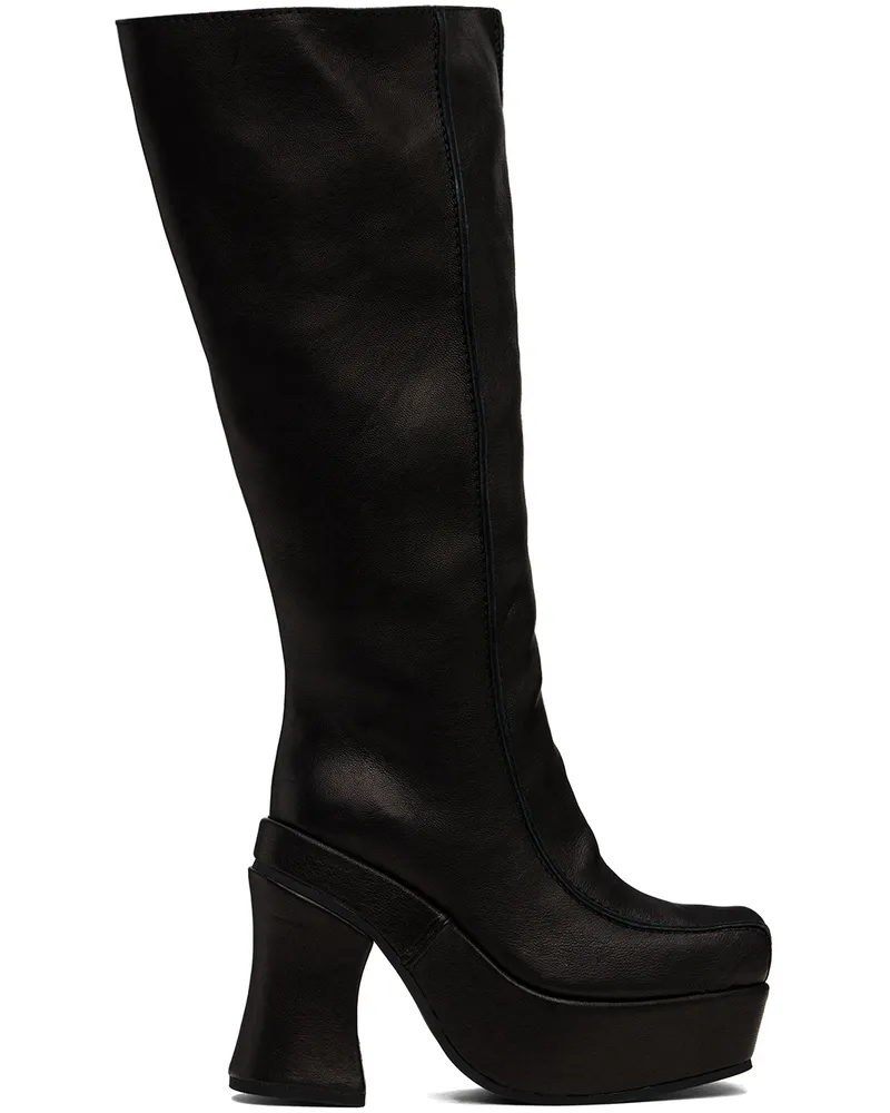 Eckhaus Latta Black Knee High Boots Black