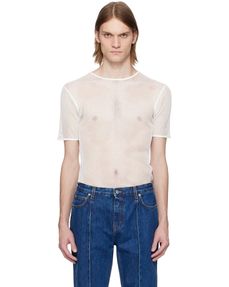 Bally White Fishnet T-shirt U001