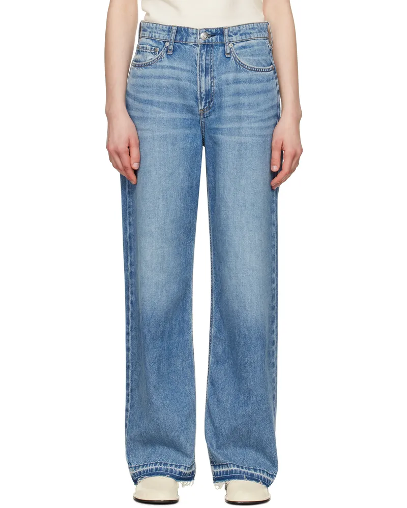 Rag & Bone Blue Featherweight Logan Wide-Leg Jeans Orian