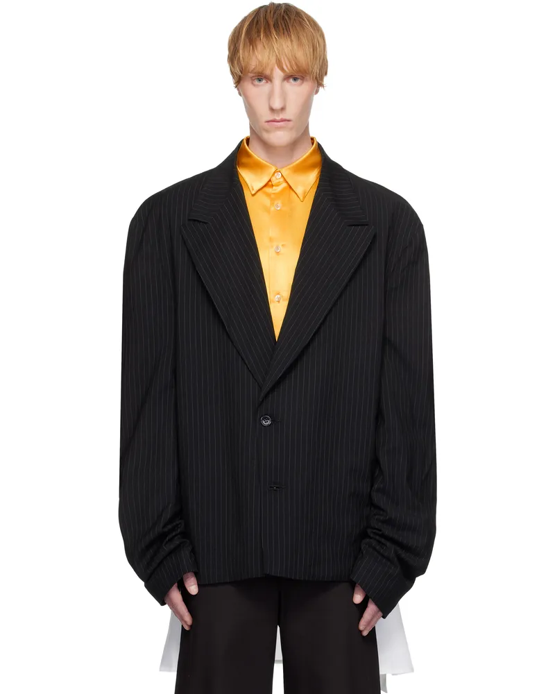 ANDREJ GRONAU Black Oversized Suit Blazer Black