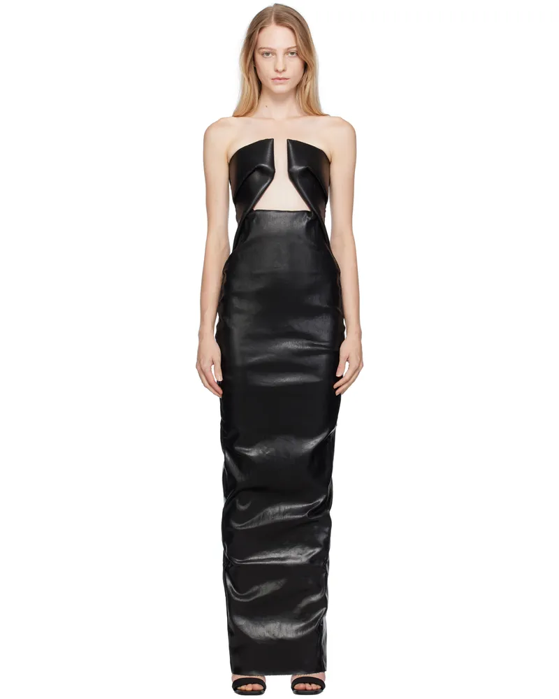 Rick Owens Black Prong Denim Maxi Dress 09